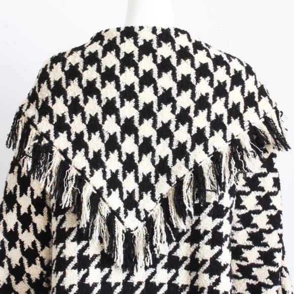 Bonnie Cashin Jacket and Skirt Set Houndstooth Boucle Fringe 2pc Suit Shawl Coll - Picture 10 of 11